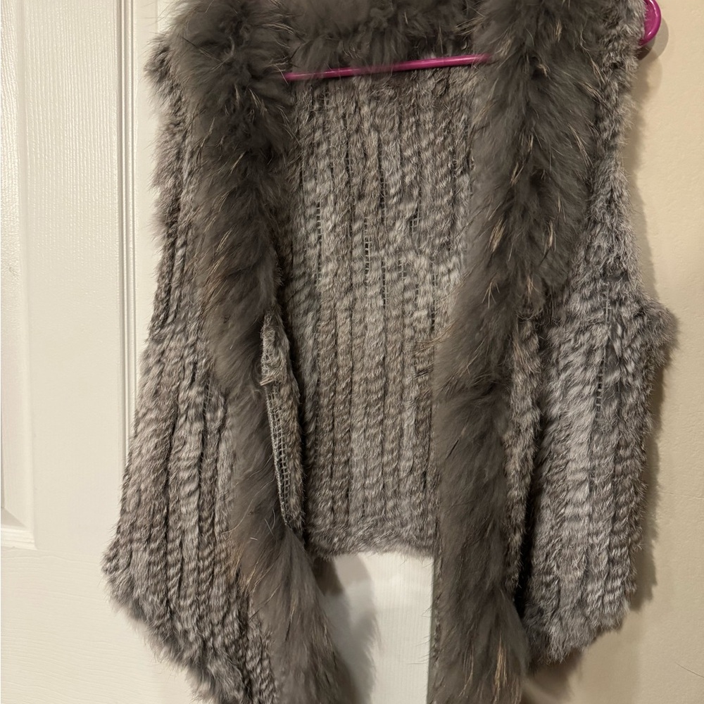 Gray Real Fur Vest